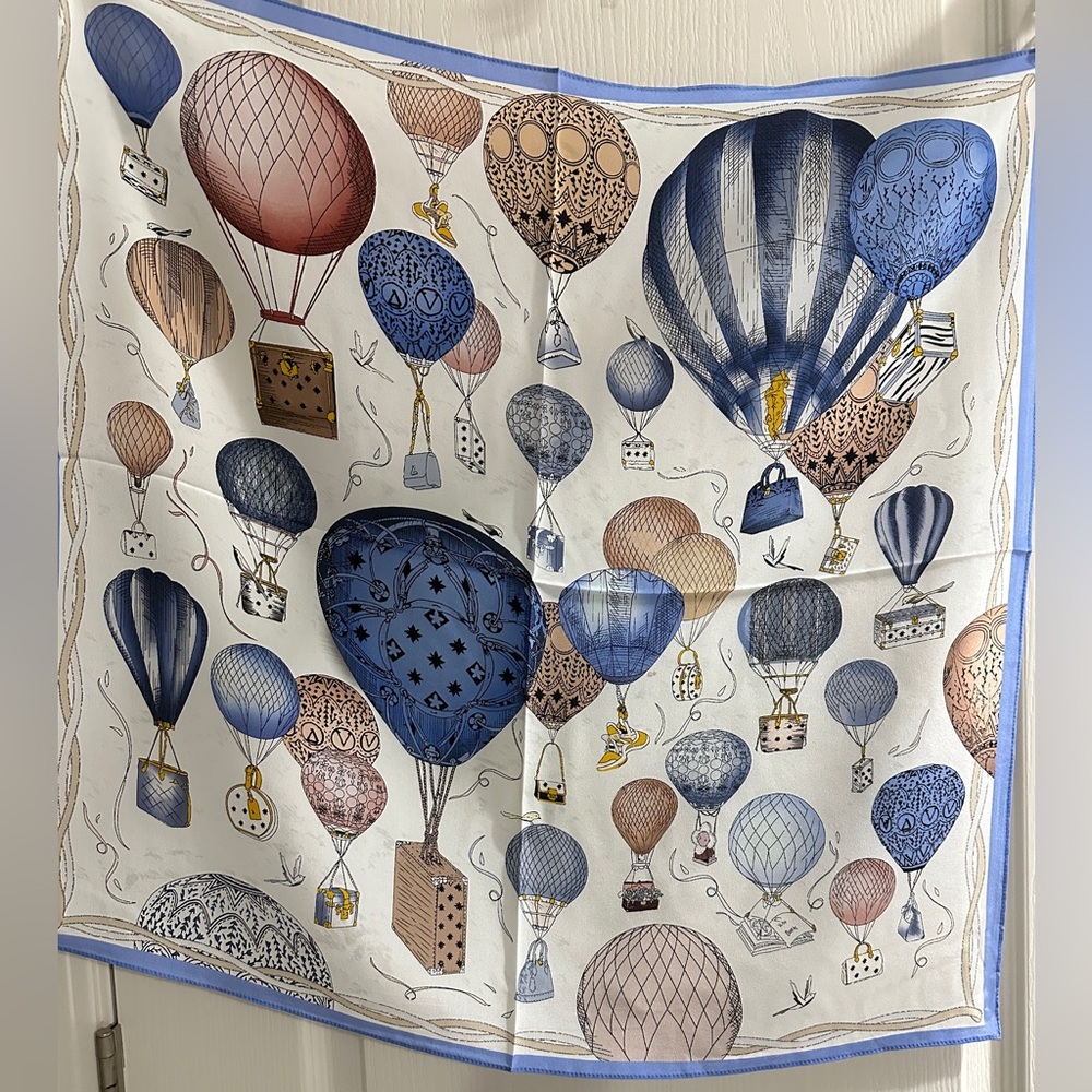 100% silk scarf hot balloon